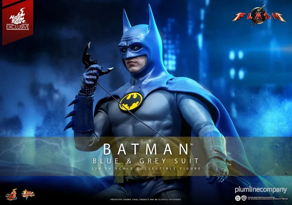 The Flash Film Mästerverk Actionfigur 1/6 Batman (Blå & Grå Dräkt) Limited Edition Hot Toys Exklusiv 30 cm - Bild 3