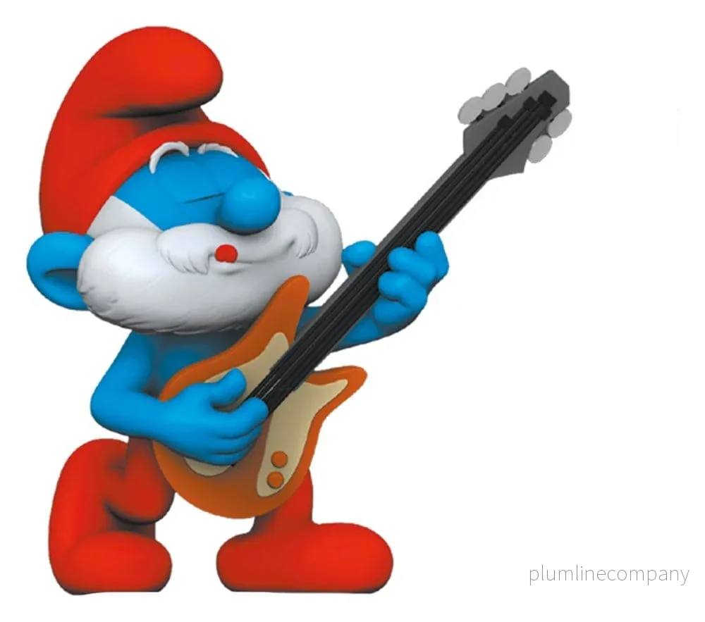 Smurfarna PVC-figur Pappa Smurf med gitarr 5,5 cm Smurfarna PVC-figur Pappa Smurf med gitarr 5,5 cm