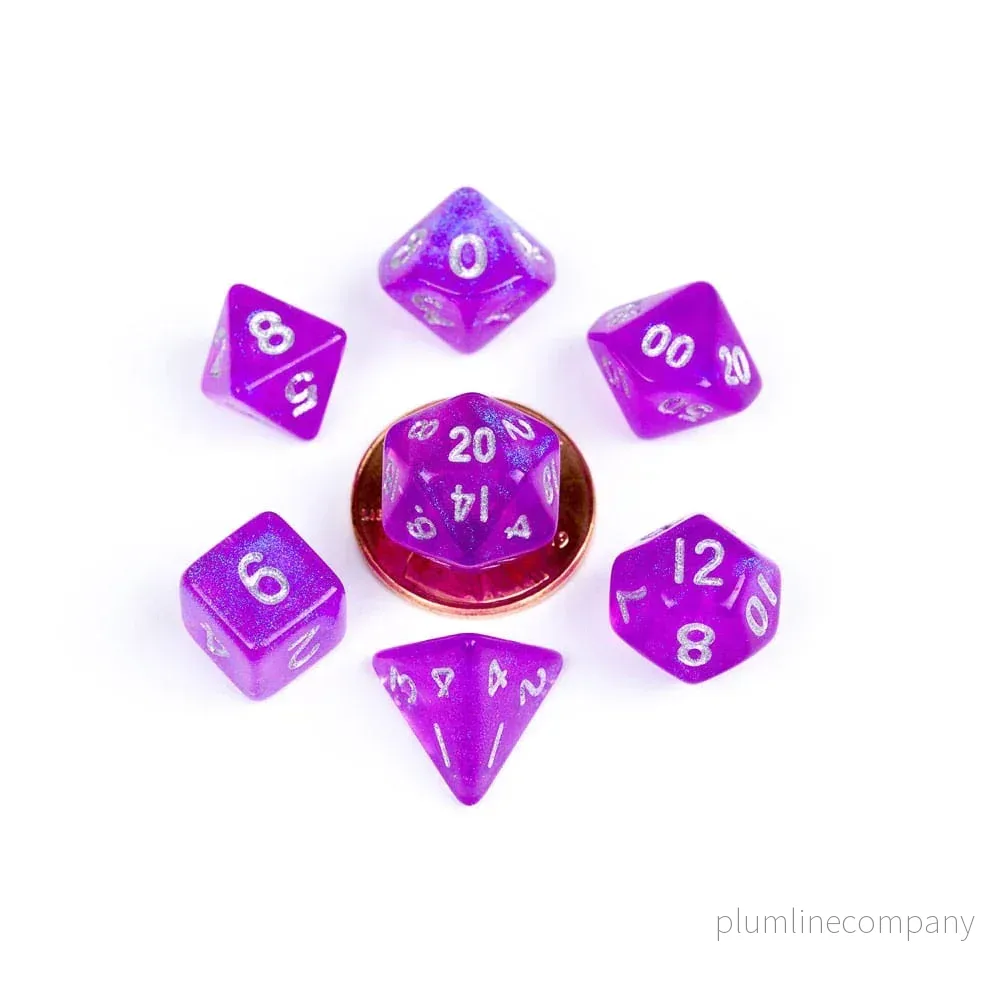 FanRoll Mini Dice Set Stardust Purple (7) - Bild 2