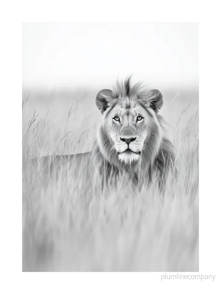Lion in the Grass Poster Lion in the Grass Poster