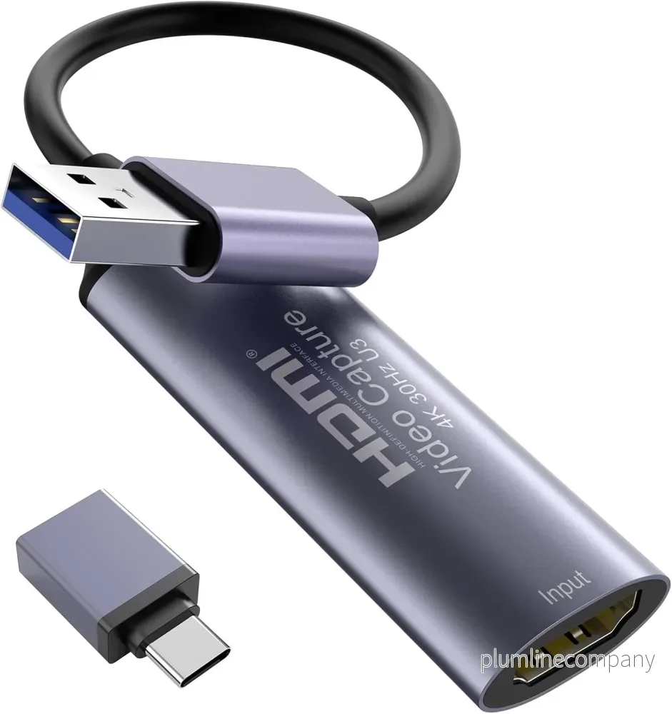 HDMI 4K 30Hz till USB3.0 adapter för videoinspelning USB-A och USB-C