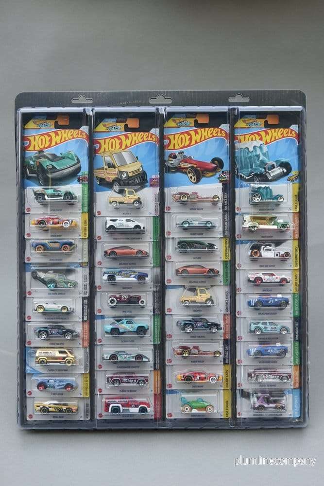 Evoretro väggdisplay för 32 carded diecast-bilar 3-pack Evoretro väggdisplay för 32 carded diecast-bilar 3-pack