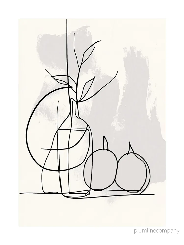 Neutral Fruit Sketch Poster