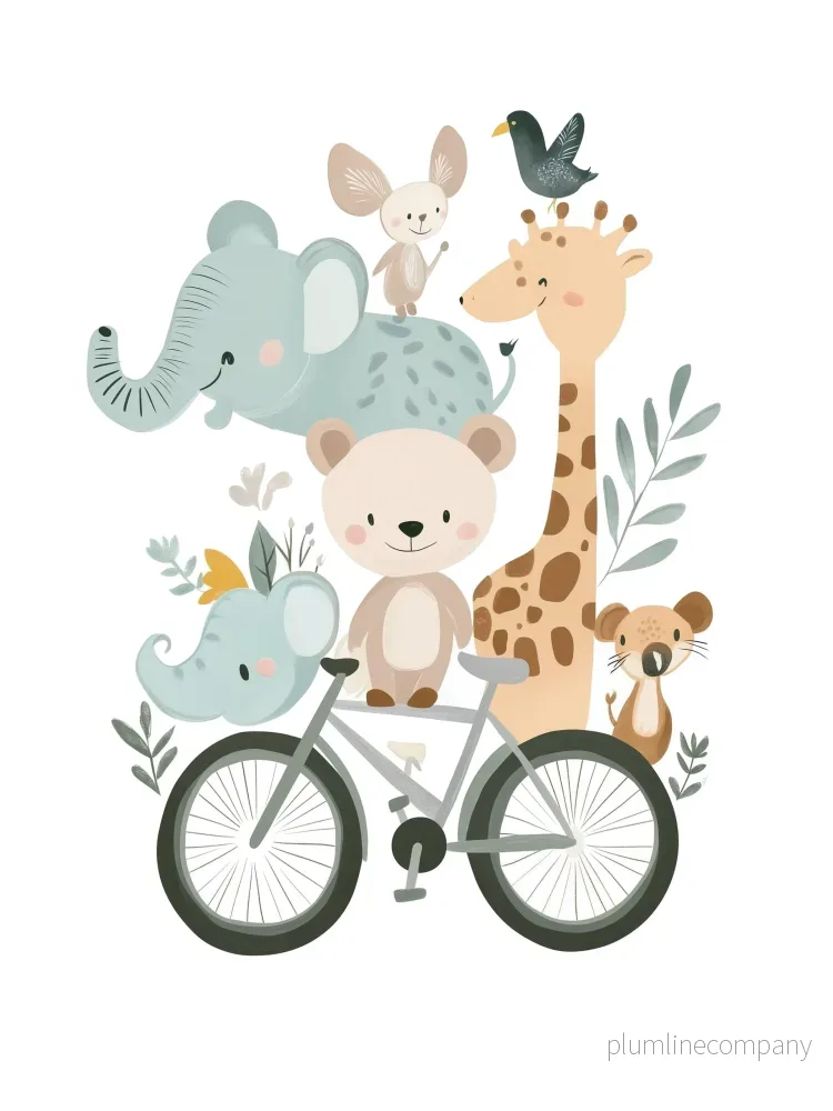 Bicycle Animal Friends Poster Bicycle Animal Friends Poster