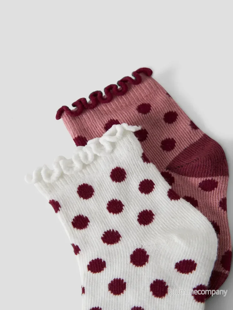 2-p Prickiga Strumpor med Volangkant - Lilas Cloud Dancer - NBFNINNU 2P SOCK - Bild 2