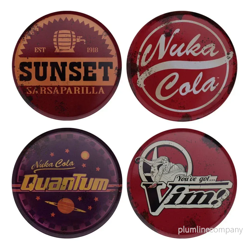 Fallout Coaster 4-Pack Metal Drinks