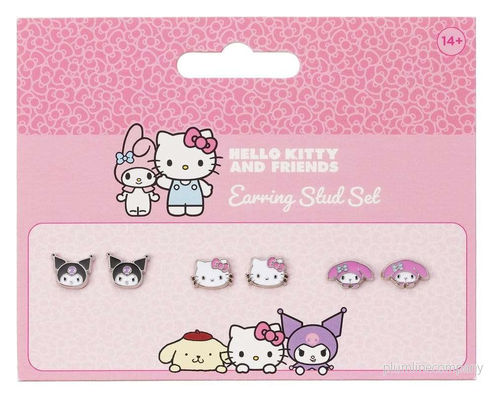 Sanrio stiftörhängen set – Hello Kitty, Kuromi och My Melody Sanrio stiftörhängen set – Hello Kitty, Kuromi och My Melody