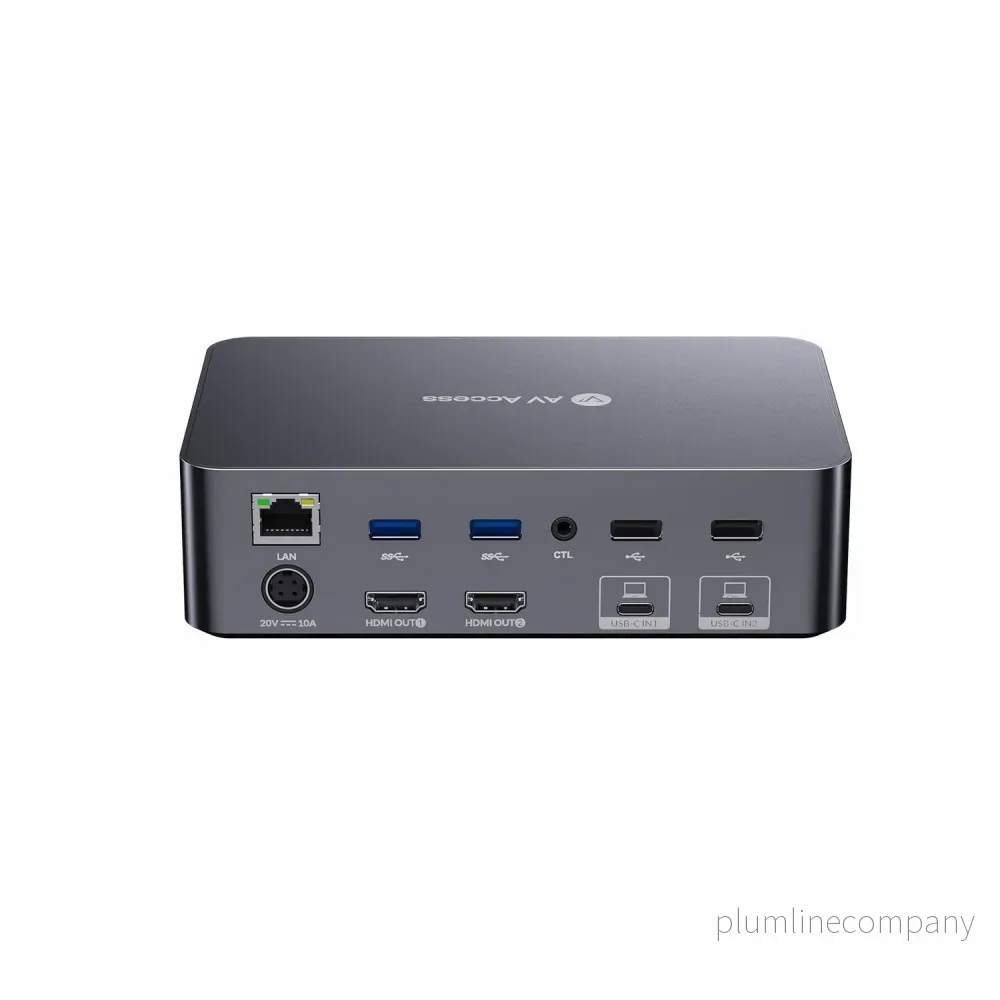 AV Access iDock C20 Dockningsstation och KVM-switch 2 till 2 USB-C till HDMI, 4K60Hz, 6x USB-A, 1x USB-C PD 100W, 1x 3,5mm AUX, 1x SD-kortläsare, 2x60W PD AV Access iDock C20 Dockningsstation och KVM-switch 2 till 2 USB-C till HDMI, 4K60Hz, 6x USB-A, 1x USB-C PD 100W, 1x 3,5mm AUX, 1x SD-kortläsare, 2x60W PD