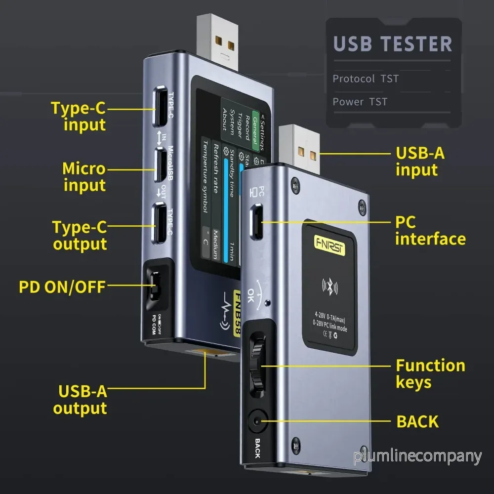 FNIRSI Digital USB tester voltmeter och kabeltestare - Bild 2