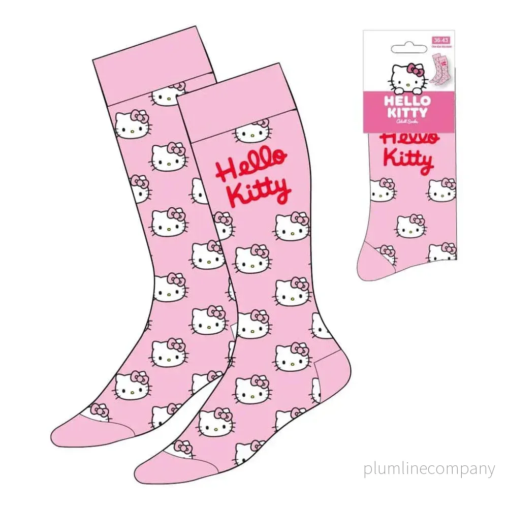 Sanrio Strumpor Hello Kitty Ansikte Rosa 36-43 Sanrio Strumpor Hello Kitty Ansikte Rosa 36-43