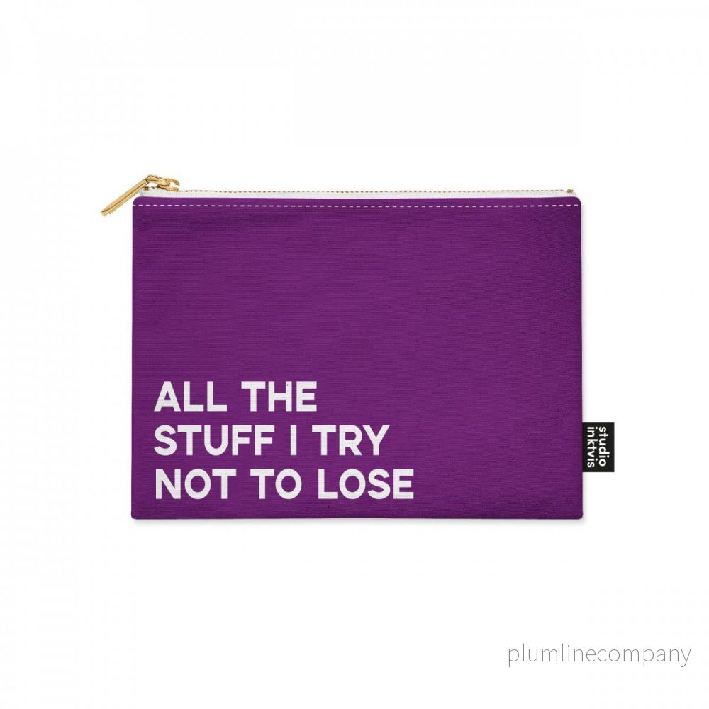Sminkväska "All the stuff I try not to lose", lila