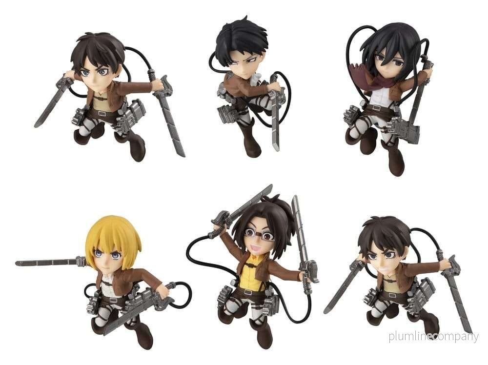 Attack on Titan Tobimas minifigurer 6-pack med gåva Attack on Titan Tobimas minifigurer 6-pack med gåva