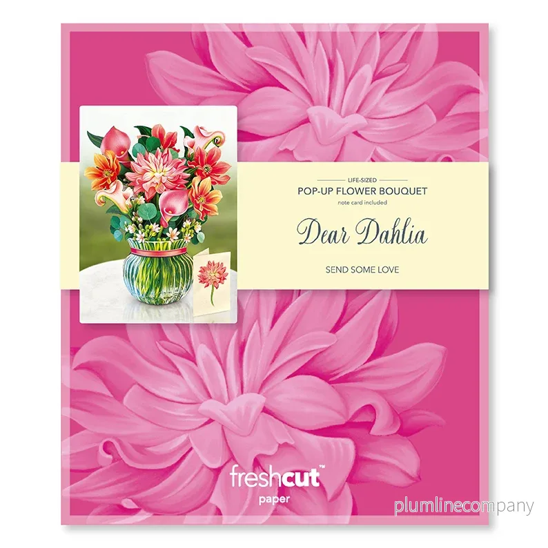 Pop-up kort, Dahlia i vas - Bild 3