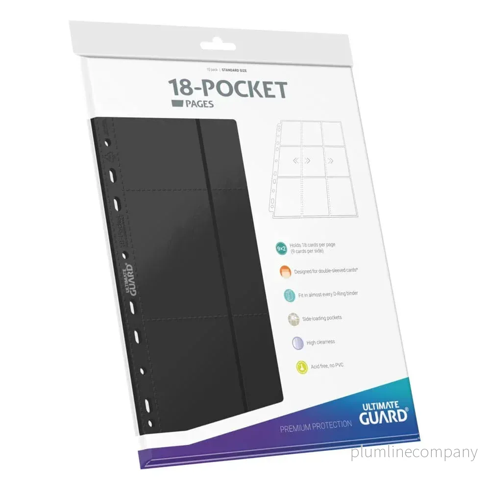 Ultimate Guard 18-Pocket Pages Side-Loading - Black (10-Pack) - Bild 3