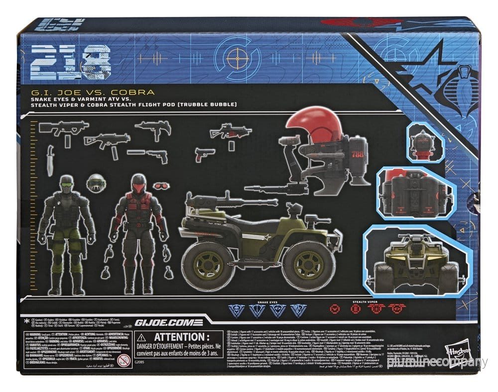 G.I. Joe Classified Series Actionfigur & Fordonsset Snake Eyes & Varmint ATV mot Stealth Viper & Cobra Stealth Flight Pod (Trubble Bubble) 15 cm - Bild 2