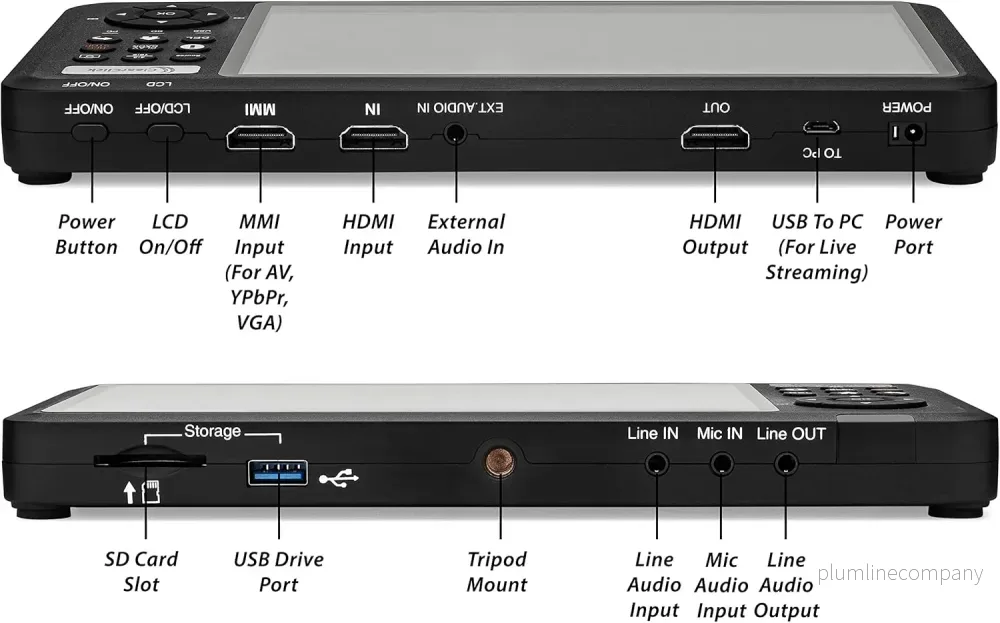 HD-Videoinspelnings box, Video från HDMI, RCA, VHS, VCR, DVD, Videokamera, Hi8, 7" skärm - Bild 2