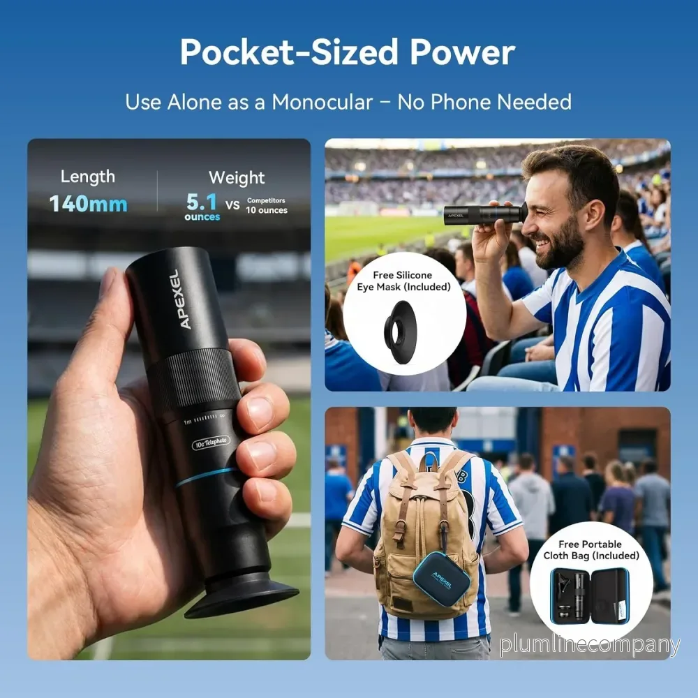 APEXEL 10X Tele-Macro Pro Dual Lens 2-i-1, portabelt telefoto- och makroobjektiv med clip-fäste för smartphones - Bild 3
