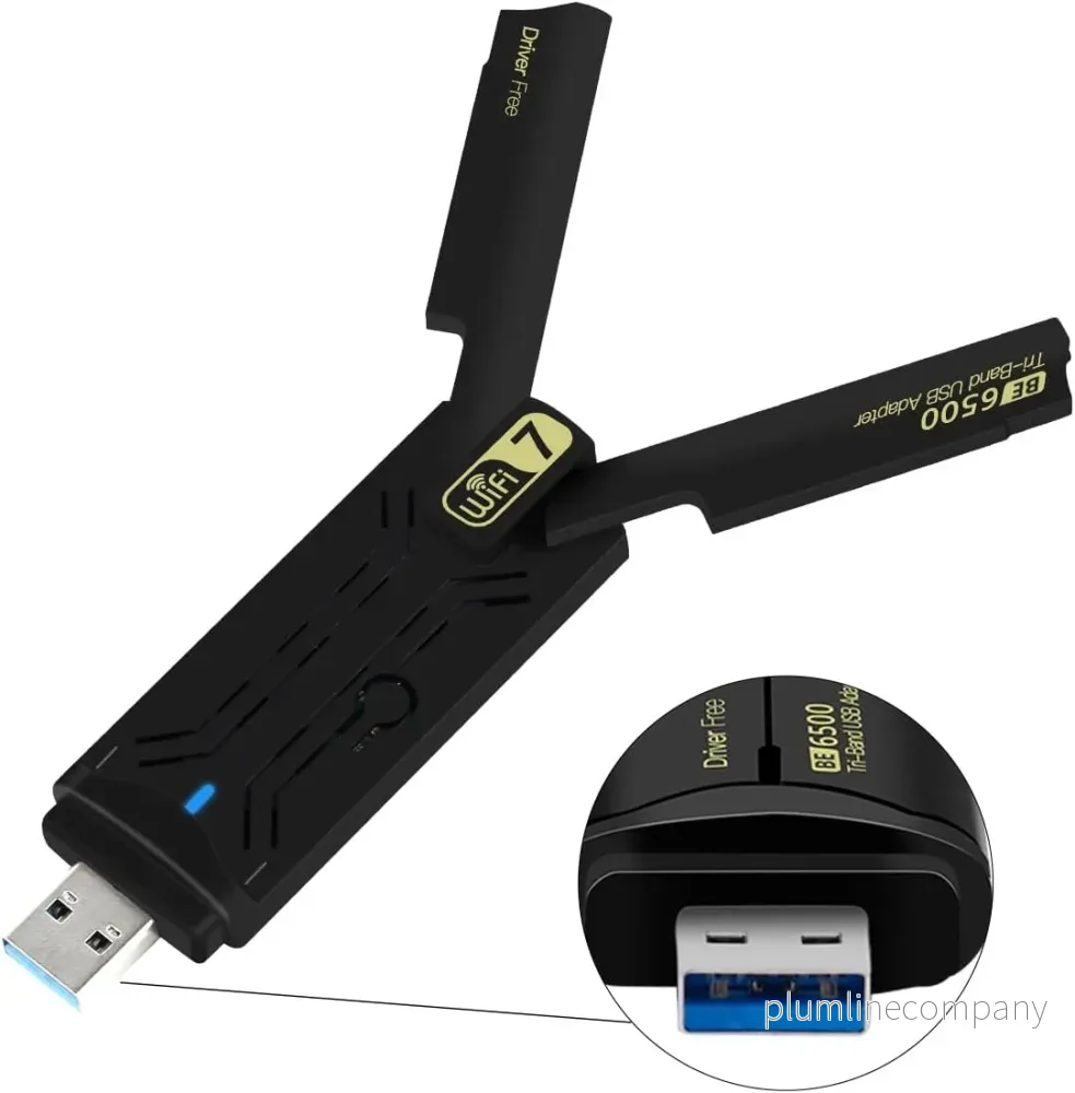 NÖRDIC WiFi 7 USB 3.0 trådlös adapter med tri-band och hög hastighet för stationära och bärbara datorer, Windows 10/11, Plug & Play - Bild 2
