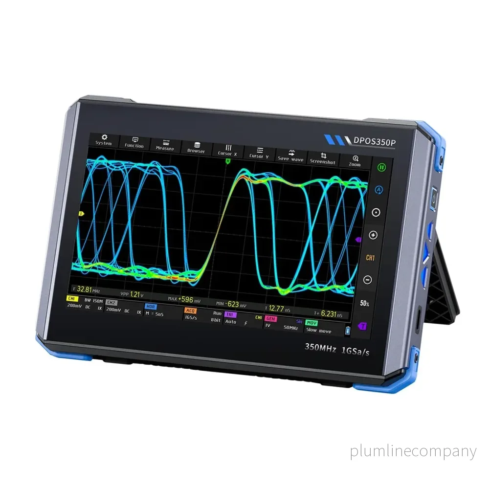 FNIRSI DPOS350P 4-i-1 Tablet Oscilloskop 350MHz, Spektrumanalysator 200KHz – 350MHz, Frekvensresponsanalysator DDS-generator, 2CH