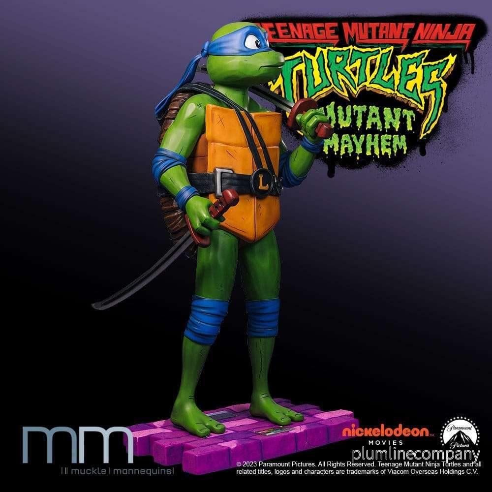 Teenage Mutant Ninja Turtles: Mutant Mayhem staty i naturlig storlek Leonardo 172 cm - Bild 3