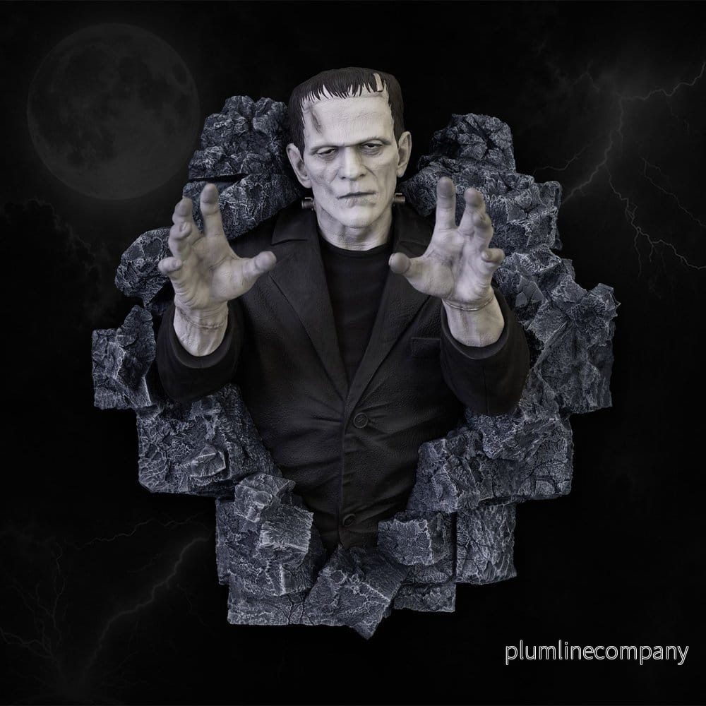 Frankenstein Wall Sculpture Classic Horror Edition väggskulptur i naturlig storlek 94 cm