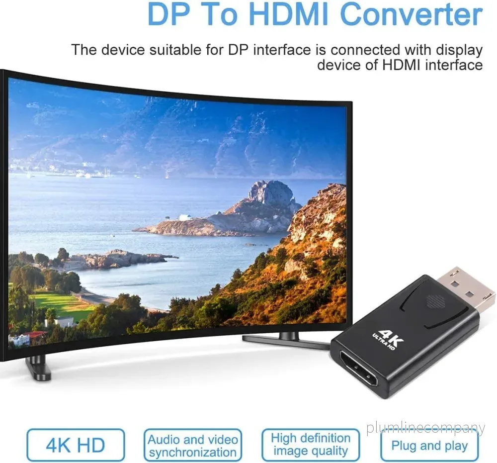 NÖRDIC Aktiv adapter Displayport1.2 hane till HDMI1.4b hona 4K 60Hz Eyefinity svart - Bild 3