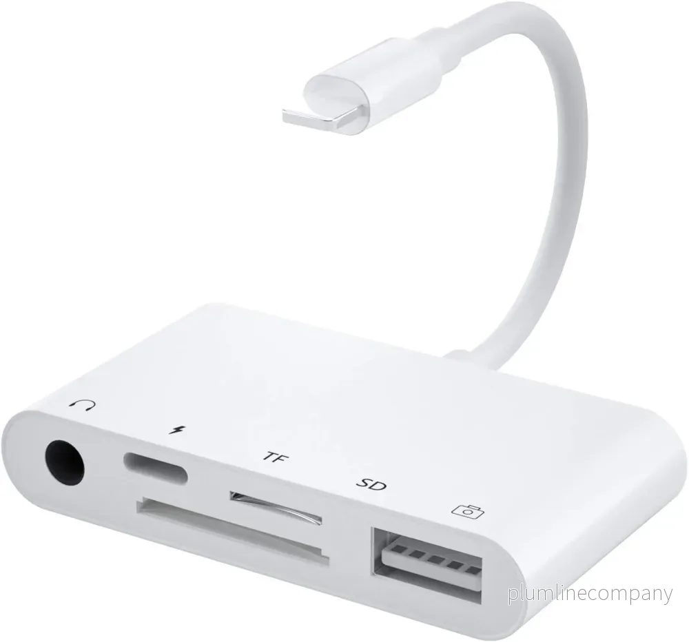 NÖRDIC Lightning adapter 1 till 5 portar 1xUSB A 3.1 port 1x Lightning 1x 3,5 Audio 1xSD- och 1xTF kortläsare NÖRDIC Lightning adapter 1 till 5 portar 1xUSB A 3.1 port 1x Lightning 1x 3,5 Audio 1xSD- och 1xTF kortläsare