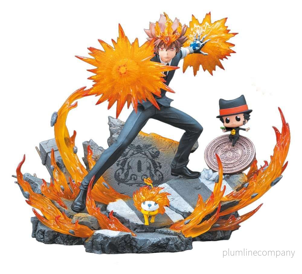 Reborn Resin Figur i skala 1/6 med Tsuna, Reborn och Natsu, 37 cm hög Reborn Resin Figur i skala 1/6 med Tsuna, Reborn och Natsu, 37 cm hög