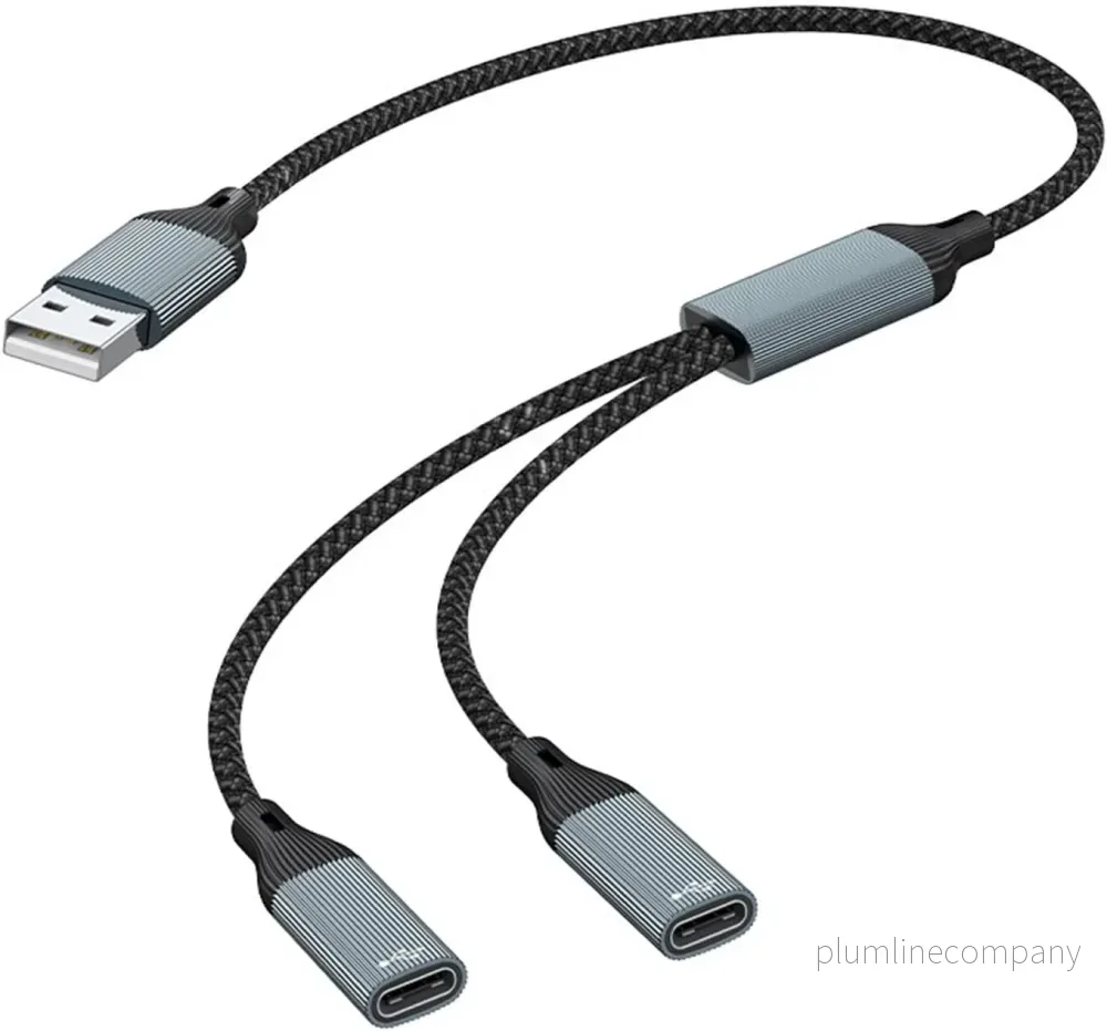 NÖRDIC USB Splitter USB-A till 2xUSB-C