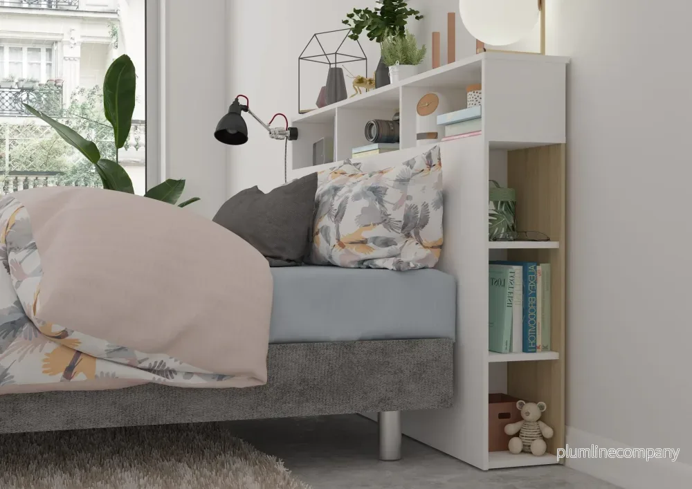 Sänggavel i trä med förvaring Trasman - 162cm - Bild 2