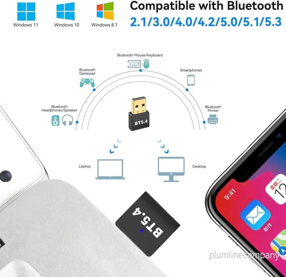 NÖRDIC USB-A Bluetooth 5.4 dongle Bluetooth USB adapter BT ver 5.4 - Bild 2
