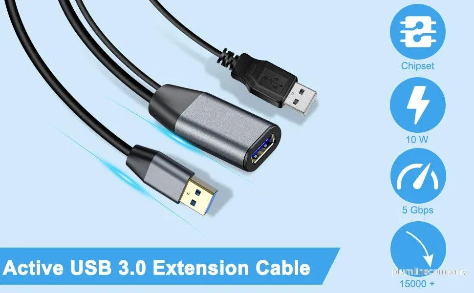 NÖRDIC Aktiv 5m USB3.1 förlängningskabel 5Gbps extension USB A hane till hona för Xbox, PS5, Oculus, skrivare, scanner, Playstation, VR - Bild 3