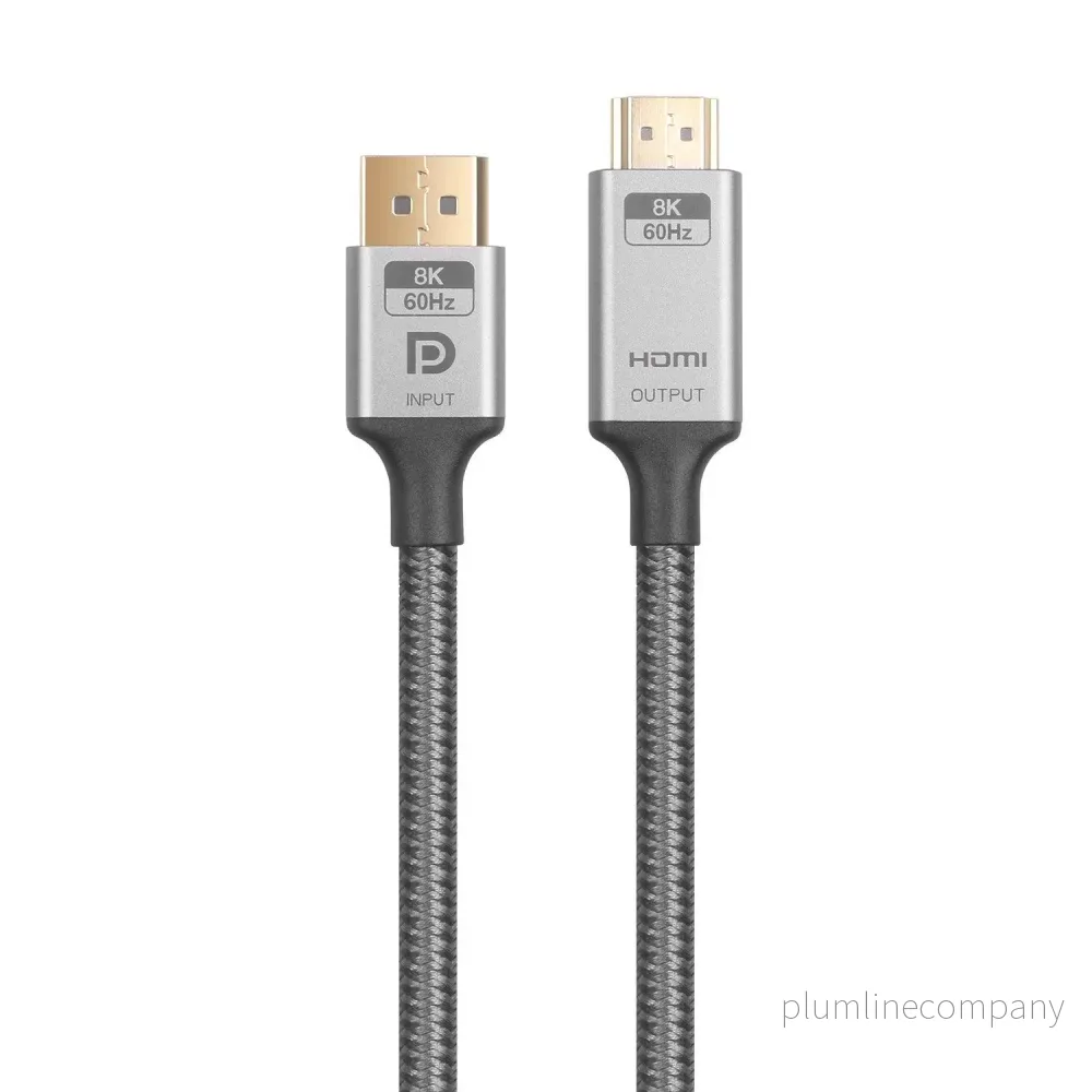 NÖRDIC 1m Displayport 1.4 till HDMI 2.1 8K60Hz 4K120/144Hz Dynamic HDR 32.4Gbps Dolby ATMOS NÖRDIC 1m Displayport 1.4 till HDMI 2.1 8K60Hz 4K120/144Hz Dynamic HDR 32.4Gbps Dolby ATMOS
