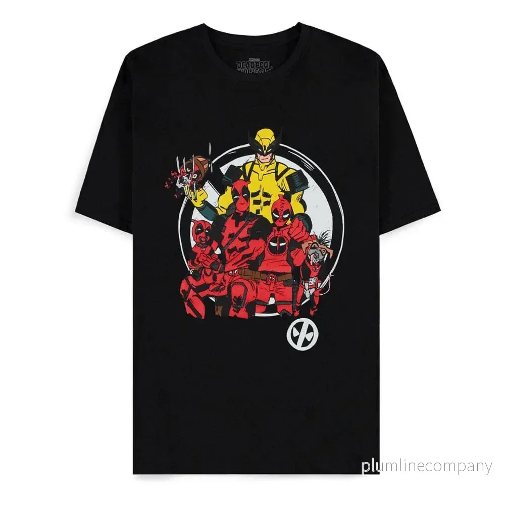 Deadpool T-Shirt Familjeporträtt Storlek M