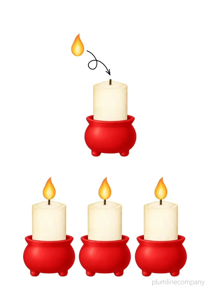 Adventsljusstake till fönster – Röd Adventsljusstake till fönster – Röd