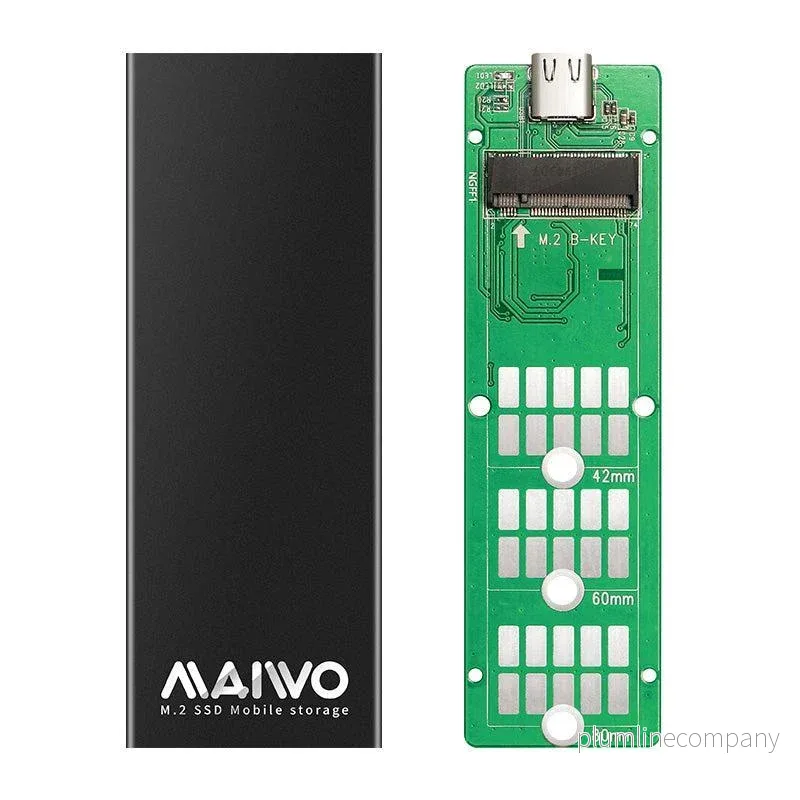 Maiwo K1688S M.2 SATA SSD till USB C GEN1 5Gbps extern Lagringskabinett B-Key och B&M-Key aluminium - Bild 2