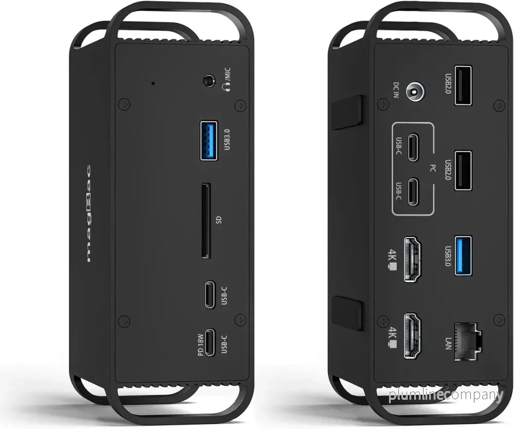 NÖRDIC 2 till 14 USB-C Macbook dockningstation dubbla monitorer 2xHDMI 4K60Hz 7xUSB 1xUSB-C PD100W 1xRJ45 1xAudio 1xSD Thunderbolt 3/4 USB4