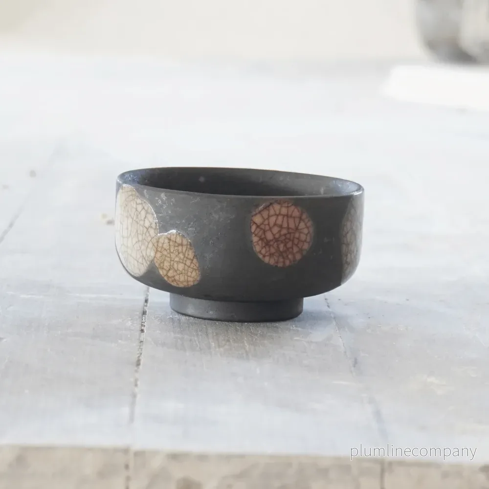 Raku skål mini på fot - Bild 2