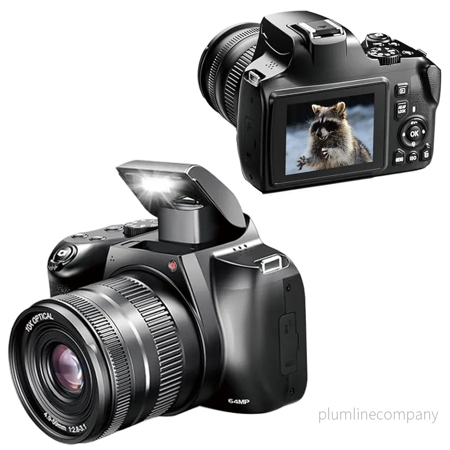 NÖRDIC Digitalkamera 4K 64 MP med WiFi, 10× optisk zoom, vloggkamera för YouTube, autofokus, kompakt kamera NÖRDIC Digitalkamera 4K 64 MP med WiFi, 10× optisk zoom, vloggkamera för YouTube, autofokus, kompakt kamera