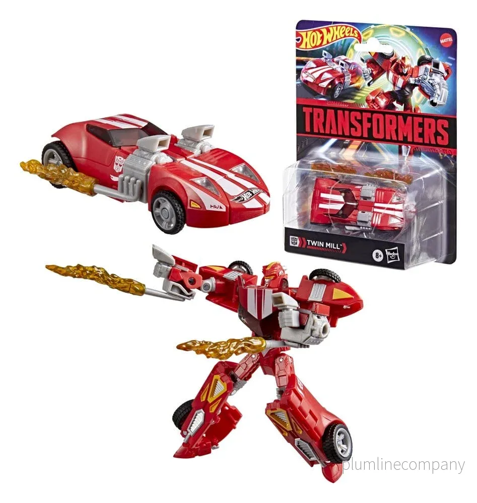 Transformers Samarbets Hot Wheels x Transformers Deluxe Klass Actionfigur Twin Mill 13 cm - Bild 3
