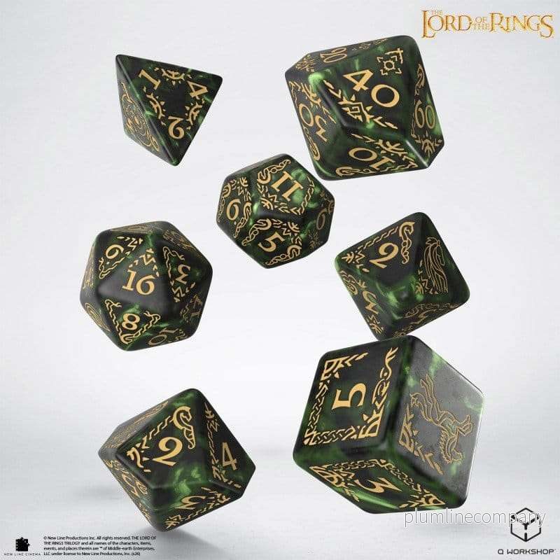 The Lord of the Rings tärningsset med 7 tärningar – Rohan The Lord of the Rings tärningsset med 7 tärningar – Rohan