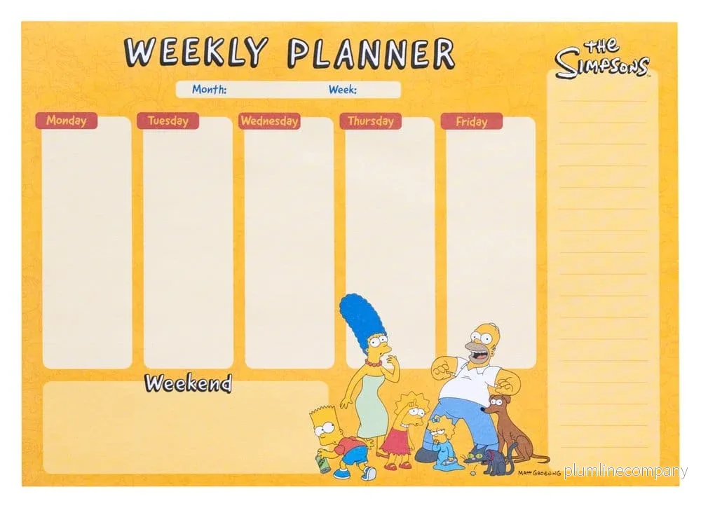 The Simpsons Veckoplanerare A4 The Simpsons Veckoplanerare A4