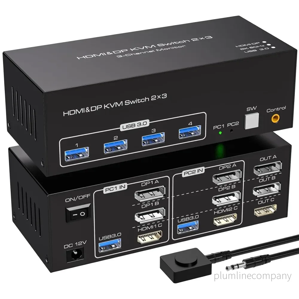 NÖRDIC KVM-switch 2 PC 3 skärmar 8K60Hz 4K144Hz Tripplaskärmar 2xDP 1xHDMI 4xUSB 3.0-portar NÖRDIC KVM-switch 2 PC 3 skärmar 8K60Hz 4K144Hz Tripplaskärmar 2xDP 1xHDMI 4xUSB 3.0-portar