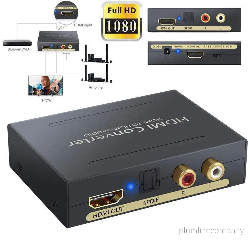 NÖRDIC HDMI Audio Extractor 1xHDMI ingång till 1xHDMI Full HD, 1xToslink och 2xRCA utgång - Bild 3