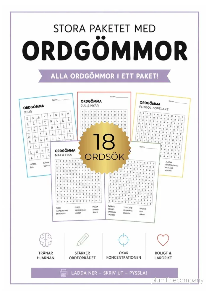 Stora paketet med 18 ordgömmor