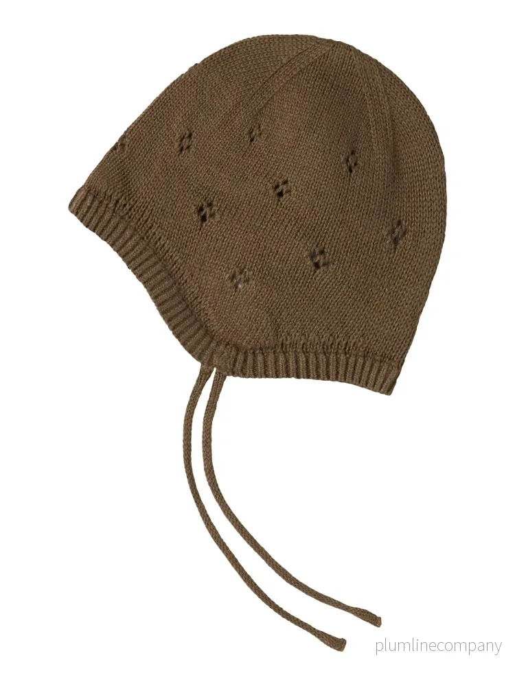 Stickad mössa i ekologisk bomull – NBNLAGUNA KNIT HAT LIL – Teak