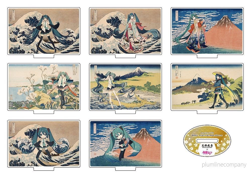 Katsushika Hokusai x Hatsune Miku Akrylfigur 5 cm Blindbox-uppsättning (8)