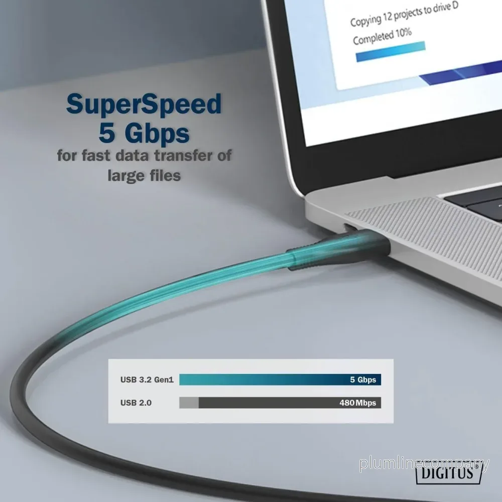 NÖRDIC 10m Aktiv USB 3.0 C till C-kabel, 5Gbps Super Speed USB-kabel - Bild 3