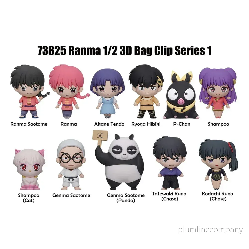 Ranma 1/2 3D PVC Bag Clips – Series 1 Display (24 stycken) Ranma 1/2 3D PVC Bag Clips – Series 1 Display (24 stycken)