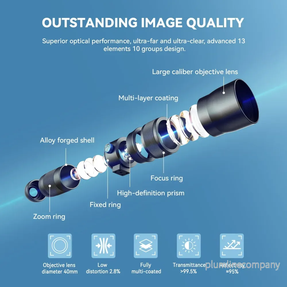 APEXEL Telecular 20–60x professionellt kompakt zoomobjektiv för smartphones - Bild 2